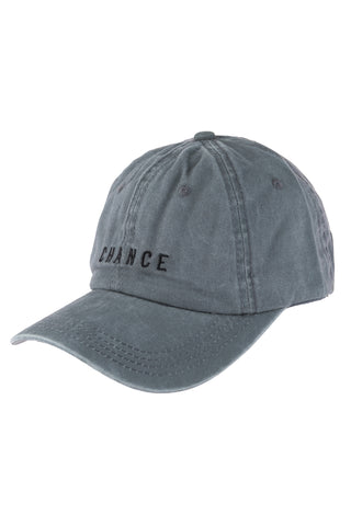 CHANCE EMBROIDERED ACID WASH CAP-GRAY