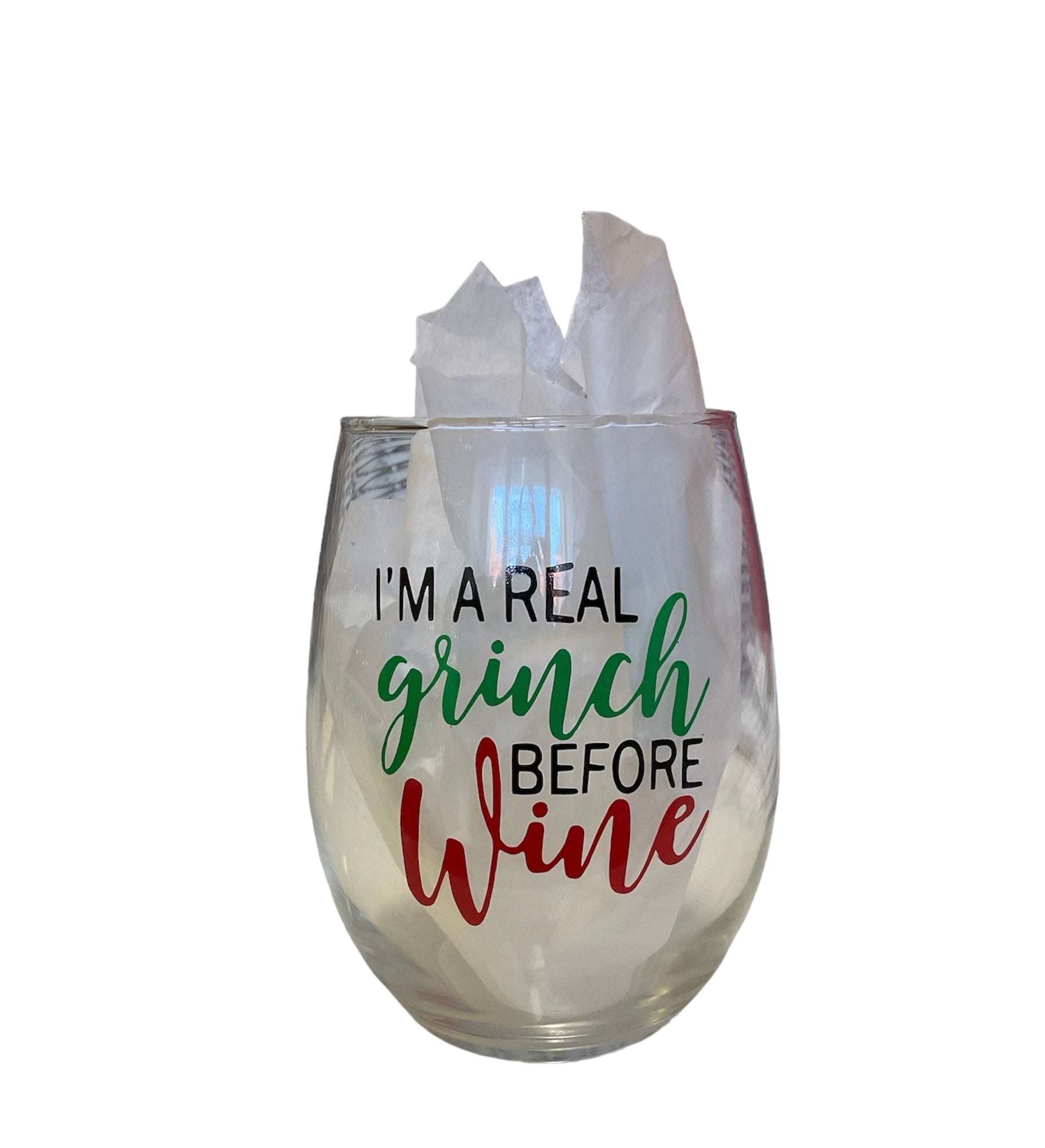 Grinch Before Wine Wine Glass