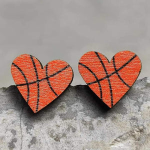 Basketball Heart Earrings