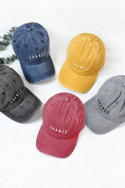 CHANCE EMBROIDERED ACID WASH CAP-GRAY