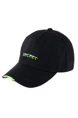 SECRET EMBROIDERED CAP-BLACK
