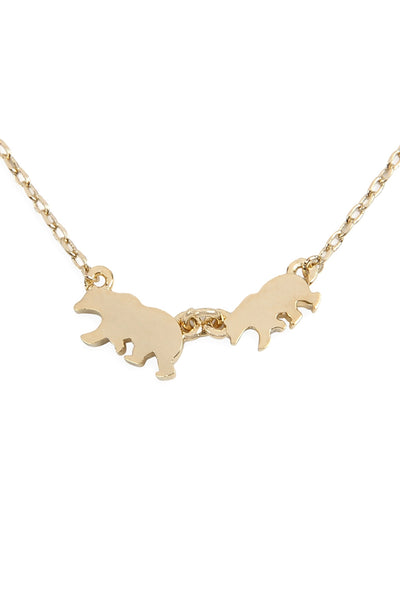 2 BEARS NECKLACE - GOLD