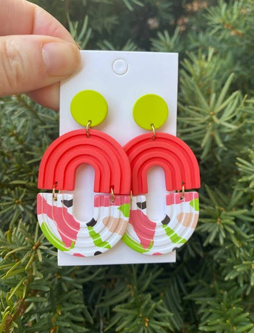 Neon Linked Loop Acrylic Earrings