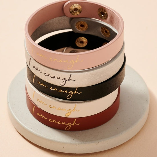 I Am Enough Leather Bracelet