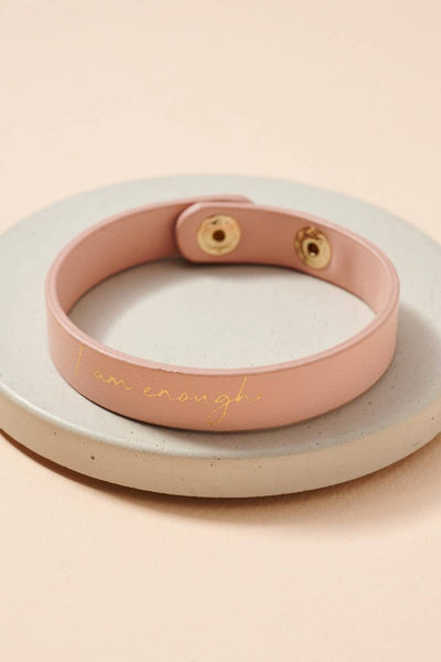 I Am Enough Leather Bracelet