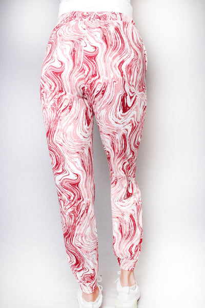 High Rise Marble Print Comfy Joggers