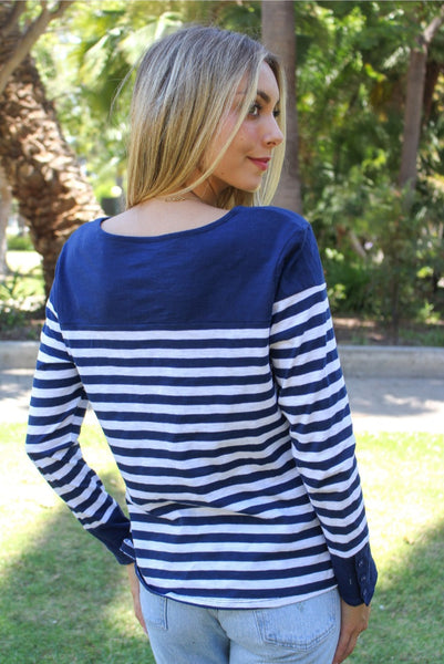 Navy Stripes Top