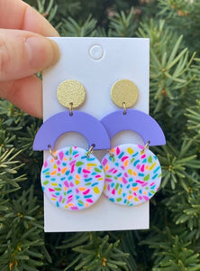 Confetti Acrylic and Clay Statement Earrings